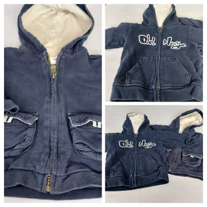 LOT of 2 Old Navy Boys Blue Vintage Printed Pullover Hoodies 18 mo, 6-12 mo - Picture 1 of 4