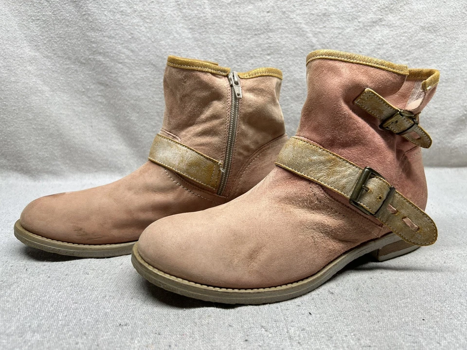 Sundance Arnés de Tobillo Botín Moto Lite Cuero Rosa Hecho en Italia Talla 39/8 Foto 1 de 4