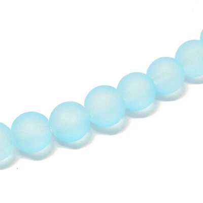 Glasperlen Frost rund ca. 7,5mm hell blau ca. 110 Perlen Spacer nenad-design S64 - Bild 1 von 4