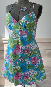 Tropical Flower Print Dress Boston Proper Size 8 Hawaiian Lined Made In USA - Picture 1 of 6