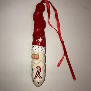 Ornamento pupazzo di neve in legno intagliato a mano legno massello unico 7,5" 2001 - Foto 1 di 6