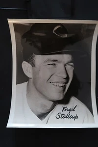 Vtg MLB Virgil Stallcup Cincinnati Reds Short Stop Baseball Player Photo 8x10 - Picture 1 of 7