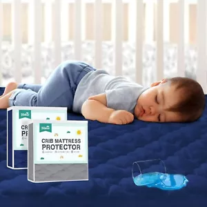 Crib Mattress Protector Sheets Waterproof Quilted Pad Cover 2 Pack 28"x52" - Picture 1 of 6