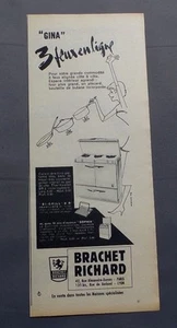 PUB PUBLICITE ANCIENNE ADVERT CLIPPING 240617/ CUISINIERE "GINA" 3 FEUX EN LIGNE - Picture 1 of 1