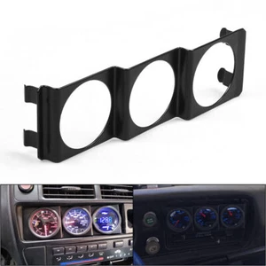 Universal 52mm Tripe 3 Gauge Meter Radio Din in Dash Panel Pod Black 2inch - Picture 1 of 7
