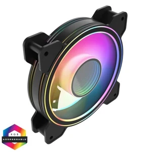 CIT Celsius 120 mm 12 cm Infinity ARGB schwarz 4-polig PWM PC Kühlung Dual-Ring Lüfter - Bild 1 von 16