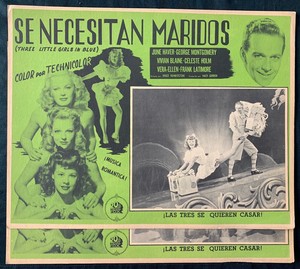 JUNE HAVER VIVIAN BLAINE CELESTE HOLM THREE LITTLE GIRLS IN BLUE (2) LOBBY CARDS