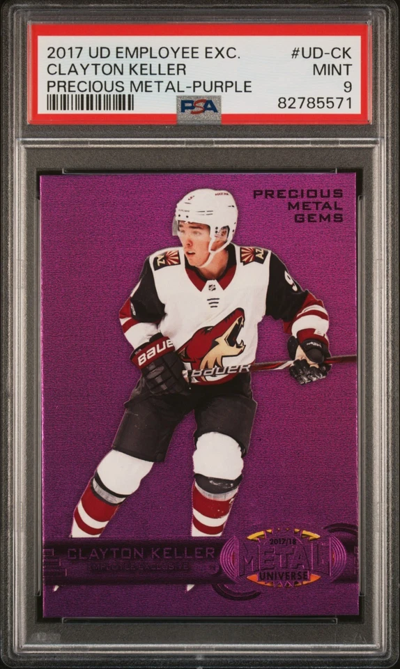 2017-18 Clayton Keller Employee Precious Metal Gems PMG Purple Rookie /199 PSA 9 - Image 1 of 1