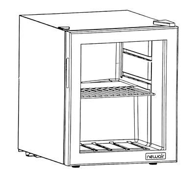 Newair Mini Beverage Fridge Glass Door Black with Removable Shelf, Fits 60 Cans - Image 1 of 3