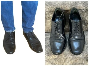Salvatore Ferragamo schwarz Leder Kappe Zehe Schnürschuhe Oxford elegante Schuhe 9 - Bild 1 von 18