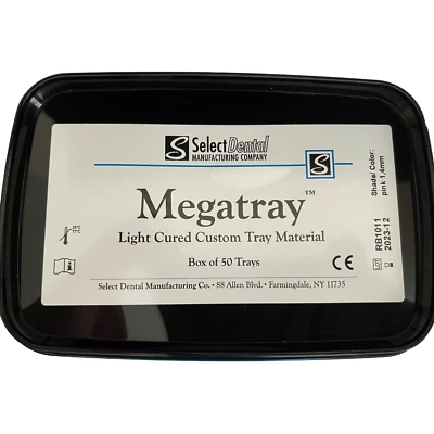 SELECT Dental Light Cure Custom Tray Material - Pink - 1.4mm - 50 Pcs/Box