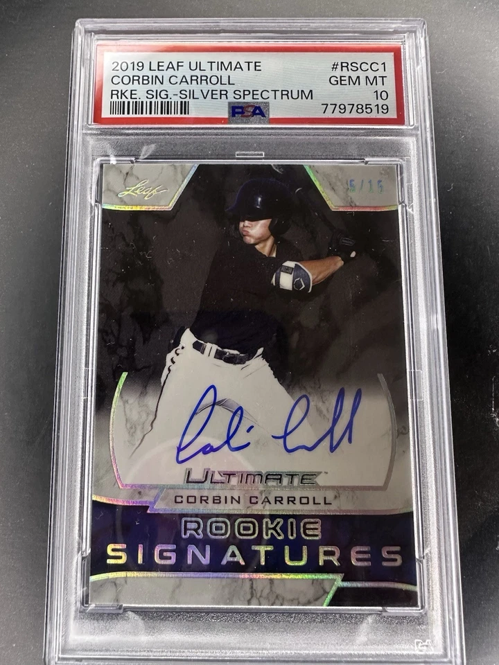 2019 Leaf Ultimate - Rookie Signatures Corbin Carroll #RS-CC1 Rookie Auto 05/15 - Image 1 of 1