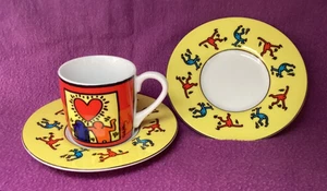 Keith Haring ONE / 1 Tasse & ZWEI / 2 Untertassen Demitasse / Espressotasse - Bild 1 von 11