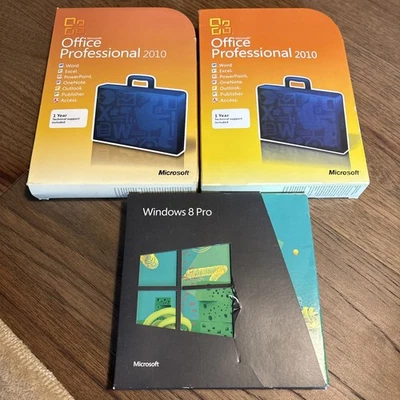 2 Microsoft Office 2010 Professional And Windows 8 Pro Full English Retail Box - Image 1 of 3