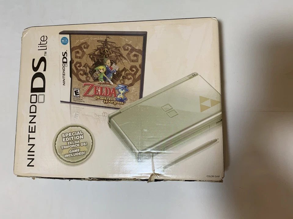 Boite Bundle Nintendo DS Lite Zelda Phantom Hourglass Gold Limited Edition UK - Photo 1/4
