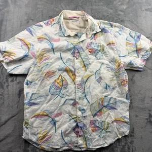 Tommy Bahama Shirt Mens Large White Hawaiian Tropical Button Up Camp - Picture 1 of 5