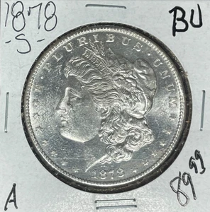 Dólar de plata Morgan 1878-S ~ BU ~BONITA MONEDA~ REF#A - Imagen 1 de 2