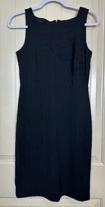 Ann Taylor Dress Womens Sz 4P Black Sleeveless Square Neck Career Work GUC - Picture 1 of 6