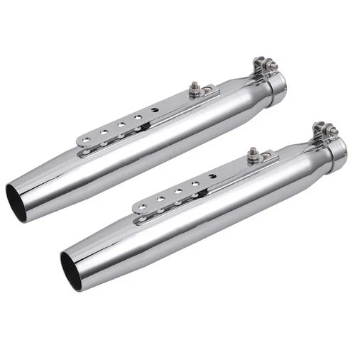 2Pcs Universal Motorcycle Exhaust Pipe Muffler For Cafe Racer Bobber Chopper - Image 1 of 4