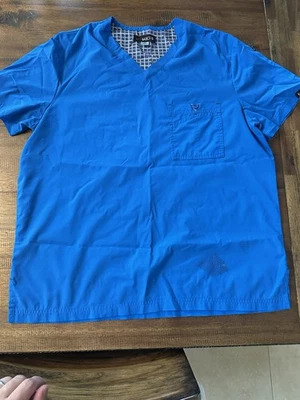 Koi Scrub Top Men's Royal Blue Pocket - Image 1 of 4