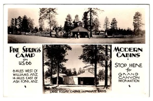 ARIZONA - PINE SPRINGS CAMP & CABINS ROUTE 66 GRAND CANYON - REAL PHOTO POSTCARD - Picture 1 of 2