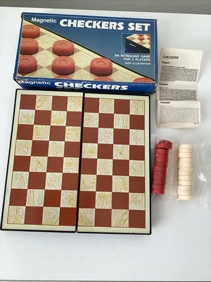 Vintage Pocket Magnetic Checkers Draughts Travel Game Cathay Made in Hong Kong - Image 1 of 4