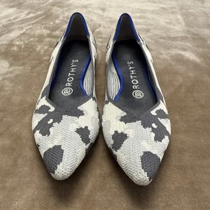 Rothy’s The Point Grey Camo Pointed Toe Ballet Flats Size 8.5 - Picture 1 of 9