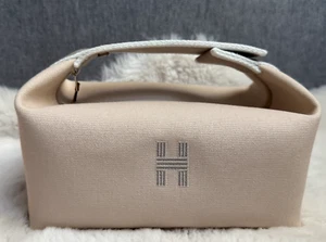 New Hermes Bride A Brac PM Natural White Cream Cosmetic Toiletry Pouch Bag Small - Picture 1 of 9