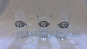 Pittsburgh Steelers Pewter Logo Shot Glass Set, NFL Officially Licensed - Picture 1 of 6