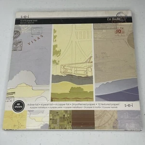 Scrapbook Travel 12 x 12 Paper Pad 48 Sheets New En Route Planes Cars Trip - Picture 1 of 16