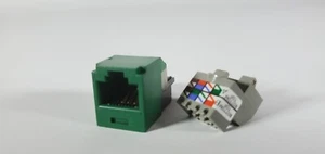 Panduit CJ688T3GR Mini Com TX6 Plus Giga Channel Cat6 Jack Module, Green Qty 24 - Picture 1 of 7