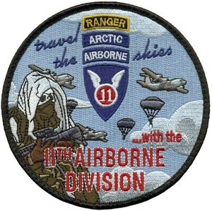 US ARMY 11th AIRNORNE DIVISION - TRAVEL THE SKIES PATCH - Picture 1 of 1