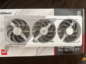 ASRock AMD Radeon RX 9070 XT Steel Legend 16GB GDDR6 Graphics Card - Photo 1/12