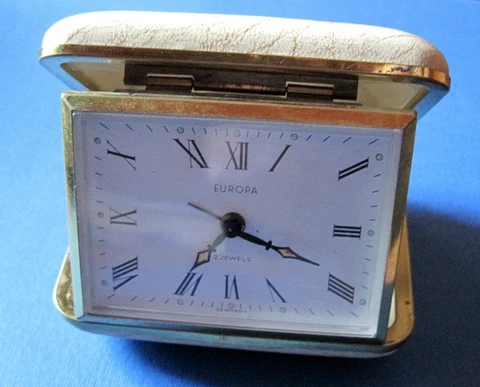 VINTAGE EUROPA 2 JEWEL BOX    DESK  CLOCK , TIME  MADE IN GERMANY Cover