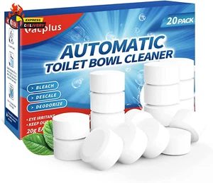 Toilet Bowl Cleaner Tablets 20 PACK, Automatic Cleaners with Bleach, Slow-Releas - Picture 1 of 12