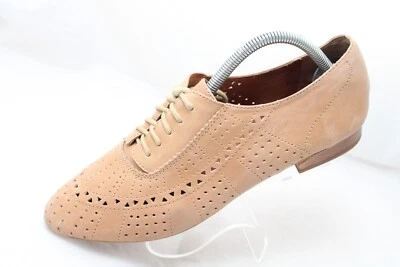 Jeffrey Campbell Miller Oxford Shoes Women's 10M Tan Leather Perforated Lace Up - Image 1 of 4