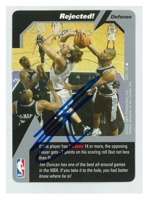 Tim Duncan Signed NBA Showdown 2002 Trading Card Super Star COA - Image 1 of 3