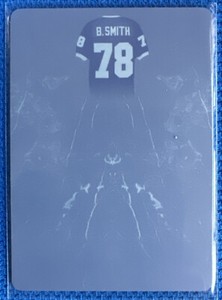 2017 LEAF Q PATCH PERFECT BRUCE SMITH CYAN PRINT PLATE CARD, HOF, 1/1