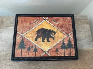 Riggsbee Adirondack Bär Wandkunst gerahmter Hüttenkern 12” x 9” Hölzer - Bild 1 von 20