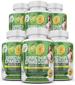 6 X BOTTLES 360 Capsules 3000mg Daily GARCINIA CAMBOGIA HCA 95% Weight Loss Diet - Picture 1 of 10