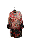 Jorja Kimono Duster Size Medium Multi Color Floral Boho Sheer Long Sleeve Gift