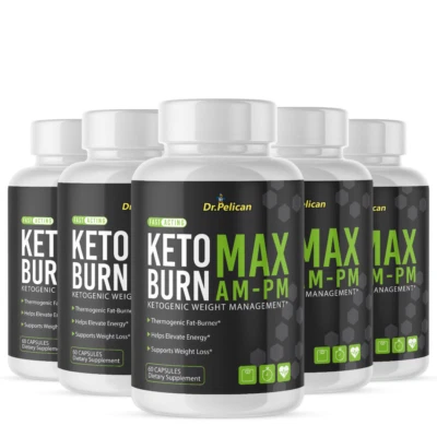 Keto Burn MAX AM-PM - Keto y Soporte de Peso - 5 Botellas - 300 Cápsulas Foto 1 de 4