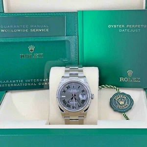 Unworn 2025 Rolex Datejust 36mm, Slate Green Roman, Oyster, 126234 Complete Set - Picture 1 of 11