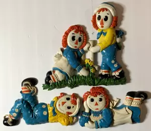 Set Of 3 Vintage Raggedy Ann & Andy wall figures. 1977. Bobbs-Merrill Company. - Picture 1 of 9