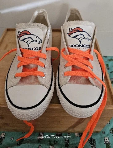 Denver Broncos E-lov Converse Style Shoes Adult Size 38 Cover