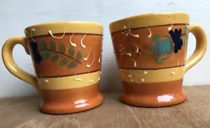 RARE Set of 2 NANETTE VACHER AMBIANCE ROMANCE ROUGE 4" Coffee MUGS HTF - Picture 1 of 9