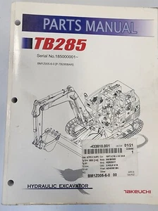 Takeuchi TB285 Hydraulic Excavator Parts Manual (BM1Z005-6-0) - Picture 1 of 2