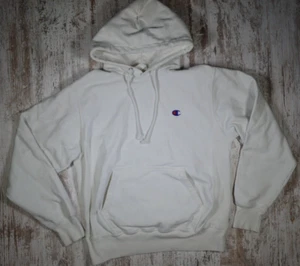 Champion Reverse Weave Hoodie Medium Vintage Y2K 2000s weiß bestickt - Bild 1 von 9