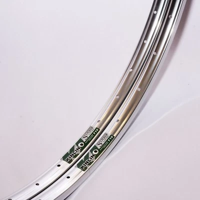 PAIR Kinlin 27 x 1 1/4" Polished Silver Alloy Rim (630) Vintage 32 36 40