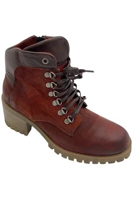 Miz Mooz Leather Lace-Up Boots McKinley Cabernet - Image 1 of 3